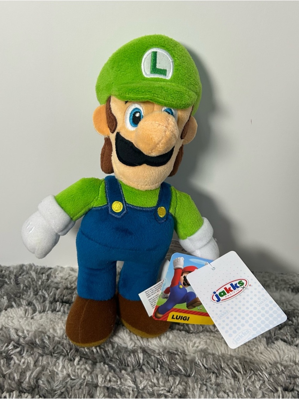Jakks Pacific Luigi Plush Toy - Green and Blue Super Mario Character